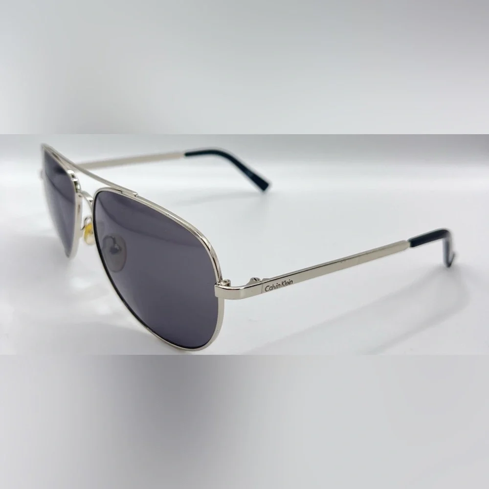 Calvin Klein R1595 Silver Pilot Sunglasses Frames - Picture 2 of 8